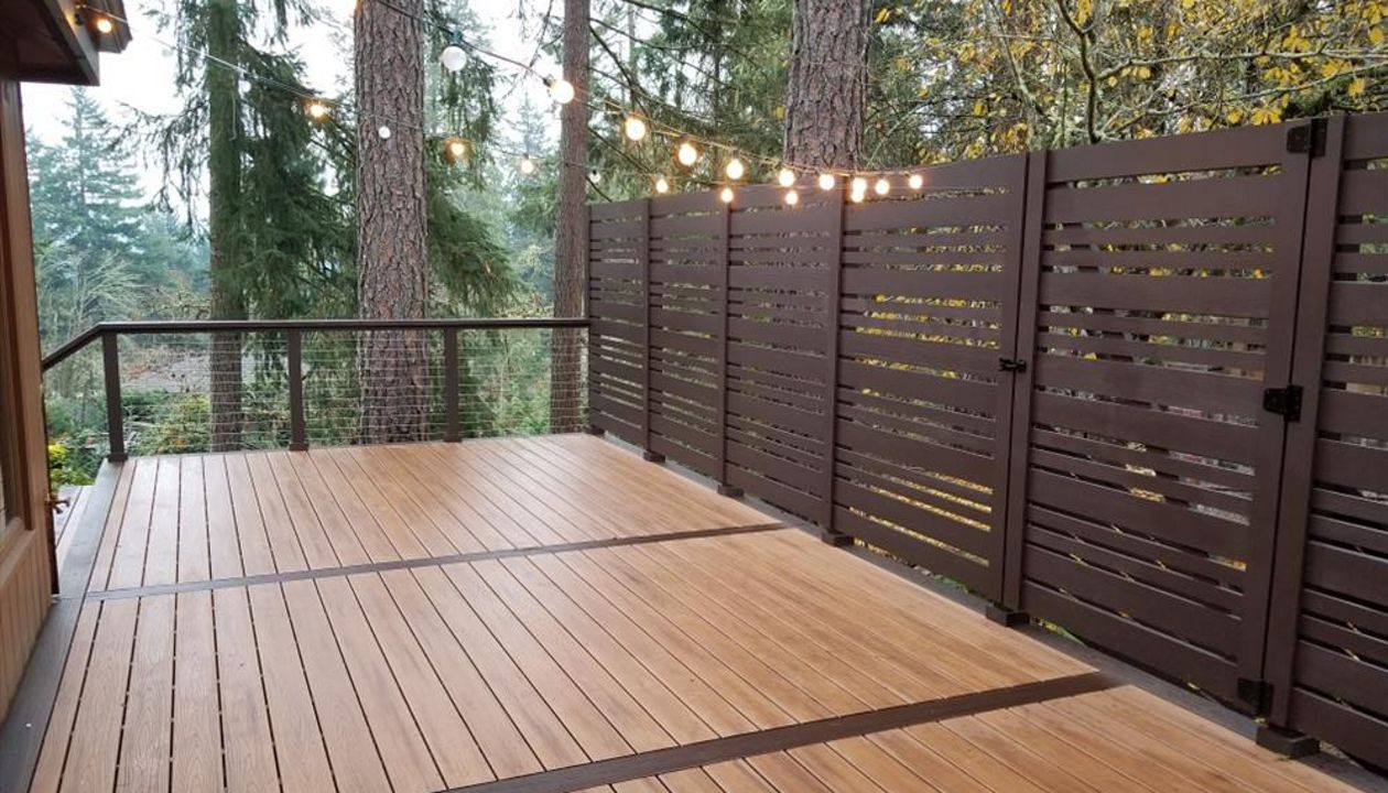 Trex Transcend Tiki Torch Deck Eugene, Oregon.