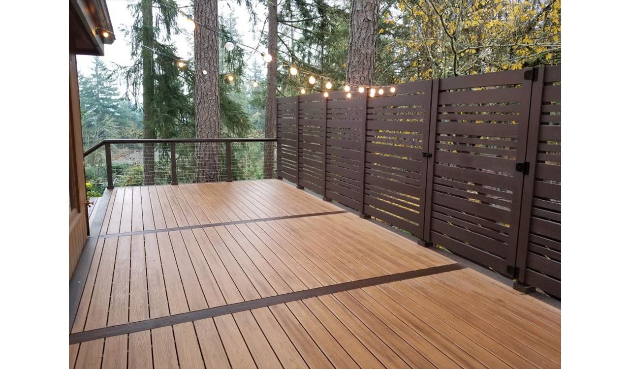 Trex Transcend Tiki Torch Deck Eugene, Oregon.