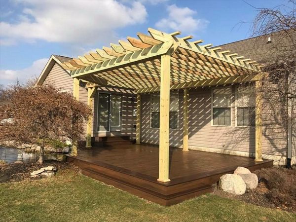 Spiced Rum decking  with a Vintage Lantern accent