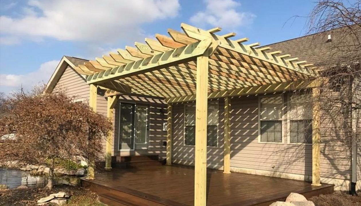 Spiced Rum decking  with a Vintage Lantern accent