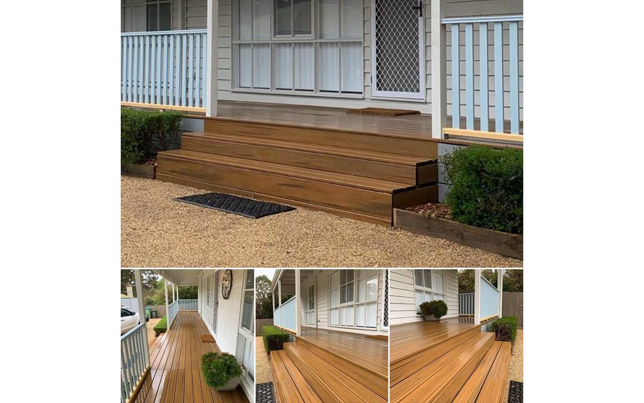 This job required us to replace an existing rotten timber deck with Trex Havana Gold. Came up a treat! What do you think?