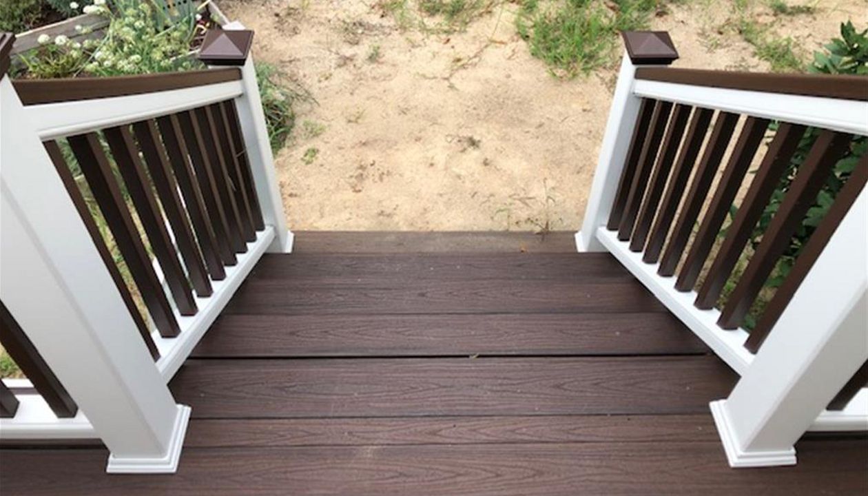 Trex Trascend Lava Rock stairs provide a safe, slip-resistant surface.