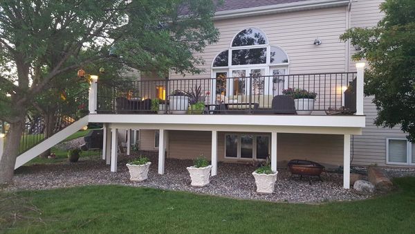 Build Right, Inc. Trex Composite Decking with Aluminum Railing and Lighting in Fargo, ND/Moorhead, MN Area