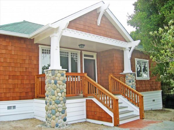 Pacific Grove deck Gravel Path porch decking with white risers