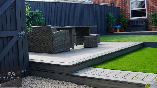 Grey composite decking in Trex in Amersham