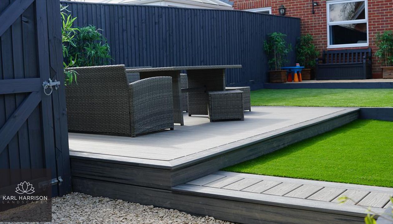 Grey composite decking in Trex in Amersham