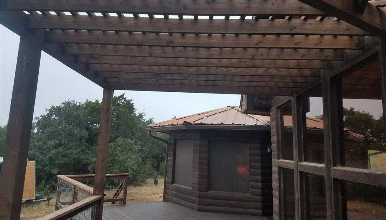 Cedar Pergola over Woodlawn brown