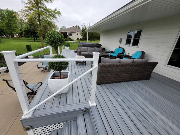 Foggy Wharf, White Cable Railing