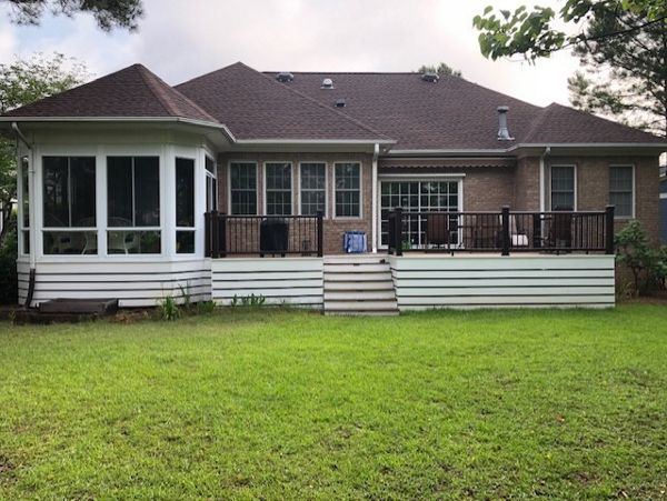 Brand new Trex Enhance Basics Beach Dune deck with Saddle picture frame in St. James, NC