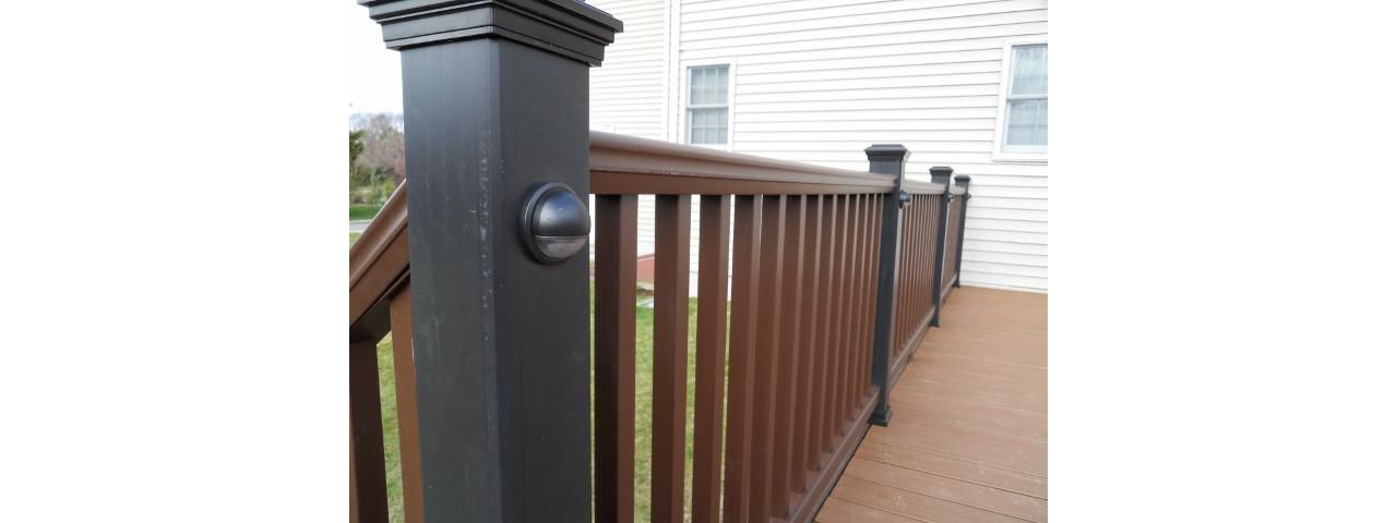 Smooth Black Lights, Black Posts, Vintage Lantern Rails