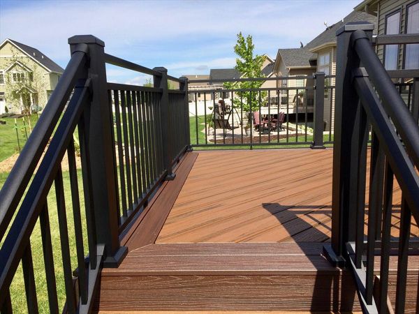 Transcend Decking - Spiced Rum main field &amp; Lava Rock picture frame/ fascia.