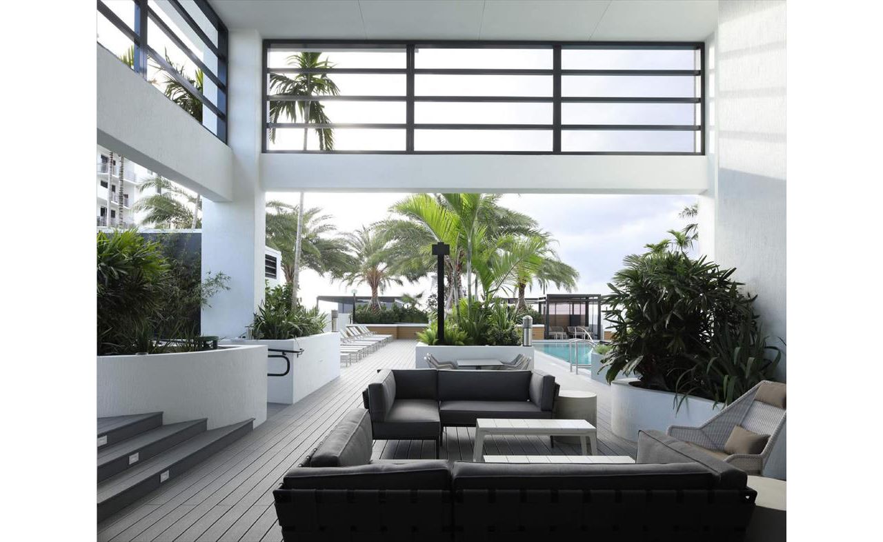 Trex Select Pebble Grey deck; Miami, FL; custom elevated steel substructure