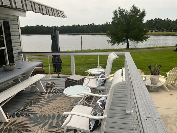 New Trex Foggy Wharf deck with cables