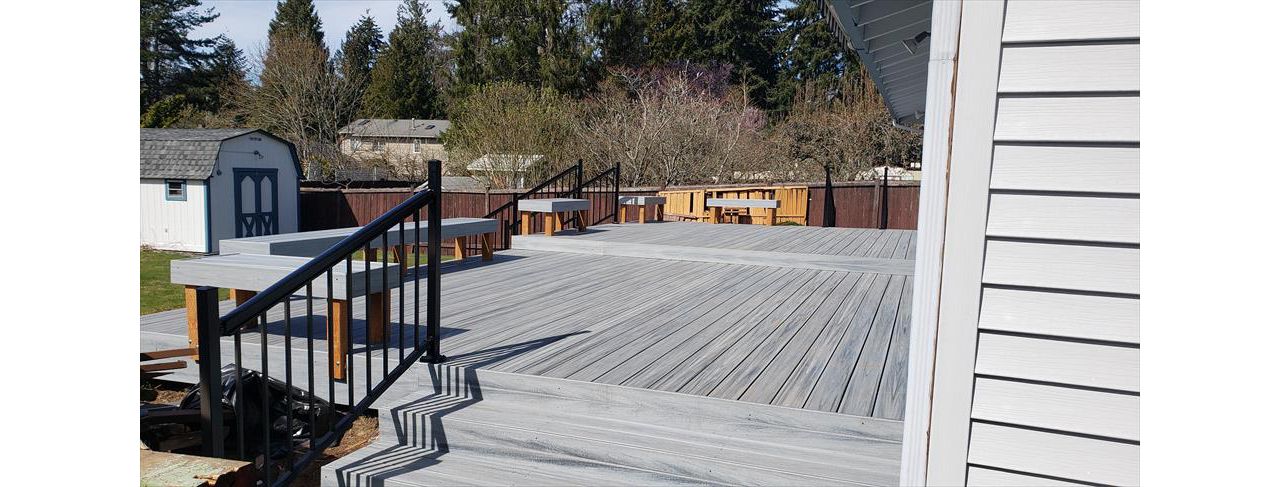 Trex enhance foggy wharf decking /picture frame