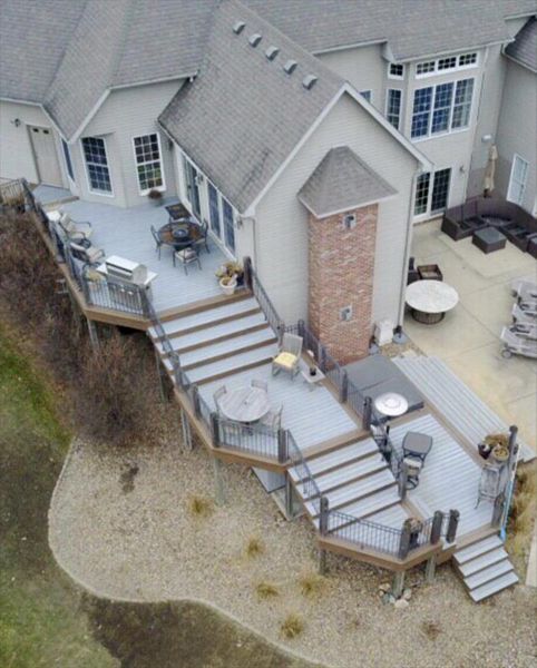 Multi level Trex deck in Bloomington Il.