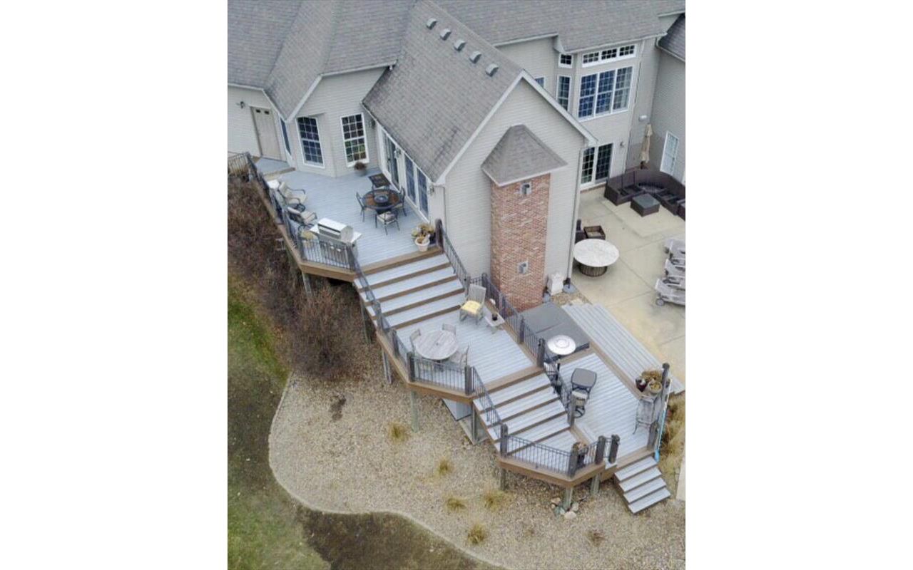Multi level Trex deck in Bloomington Il.