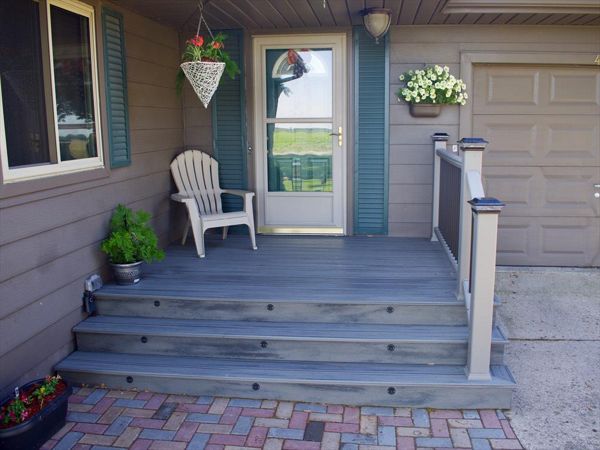 Trex Transcend Island Mist front porch project.