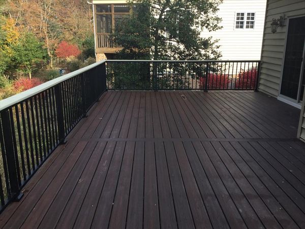 Lava Rock matches black aluminum rail