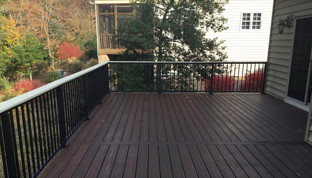 Lava Rock matches black aluminum rail