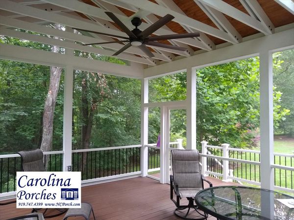 Custom Designed Screen Room with Trex Decking and Railing