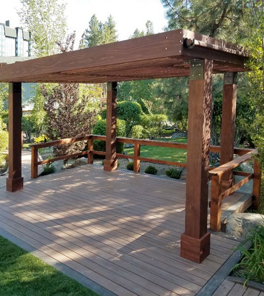 Trex deck and redwood wedding gazebo at Hyatt, Incline Village, Nev.