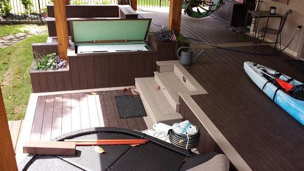 Custom Deck Boxes wrapped in Trex