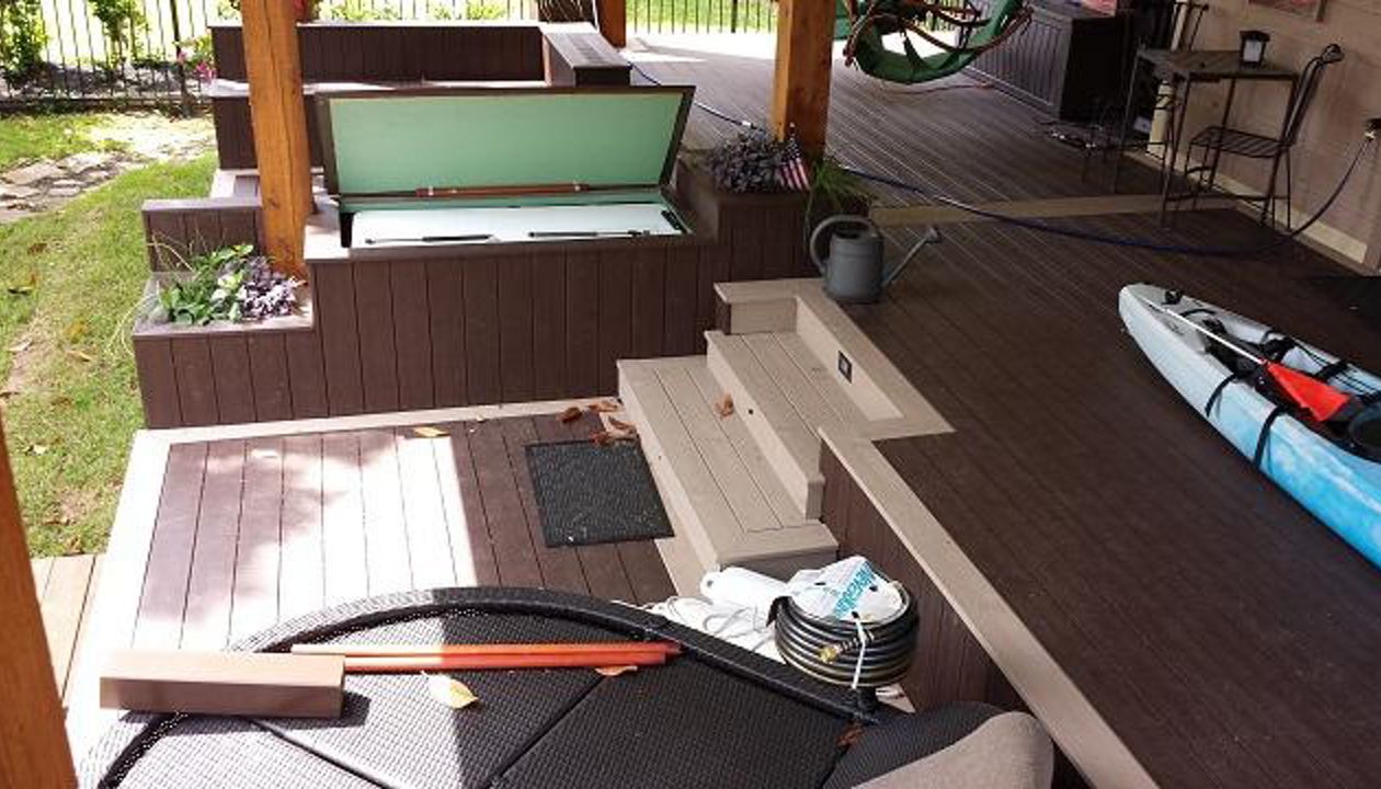 Custom Deck Boxes wrapped in Trex