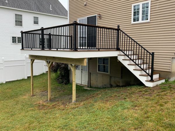 Saddle decking, signature railing w/saddle cocktail rail top