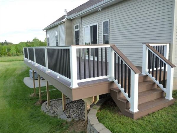 Transcend cocktail railing.  West Michigan custom deck builder.