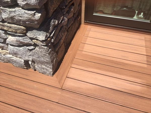 Trex picture frame board is a visual eye-catcher on this project