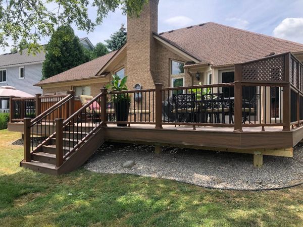 Toasted Sand Deck With Tiki Torch Rail