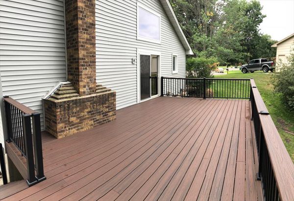 Trex Tropical Transcend Composite Decking; Aluminum Rail with Trex Drink Rail Top in Minneapolis MN Area