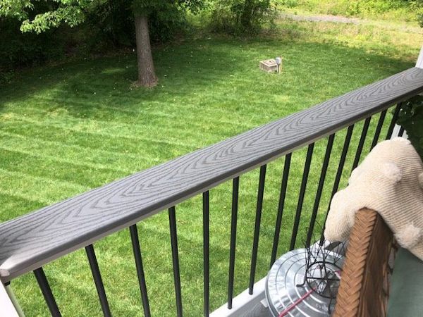 Trex Select Pebble Grey deck board cap is a great place to set your drink or plate