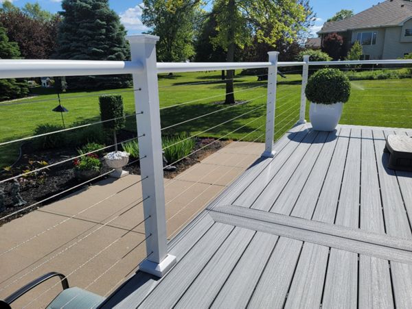 Foggy Wharf, White Cable Railing