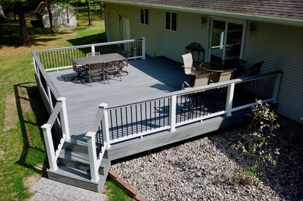 Custom Island Mist deck in Northern MI.