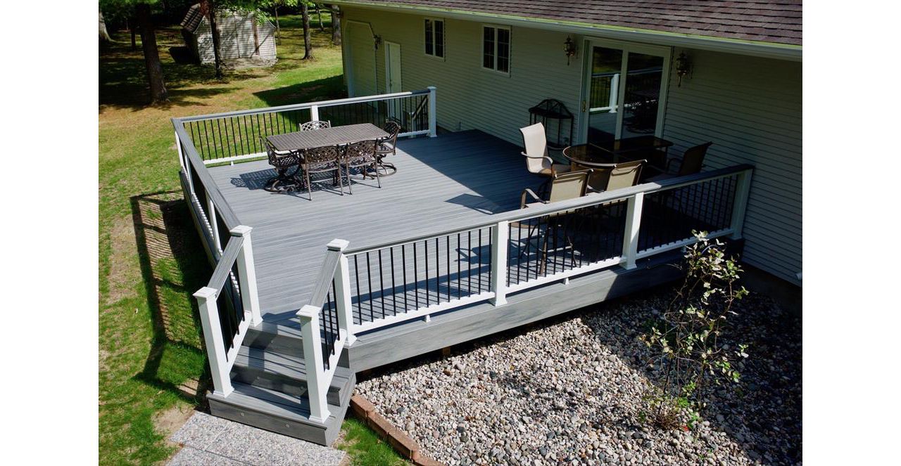 Custom Island Mist deck in Northern MI.