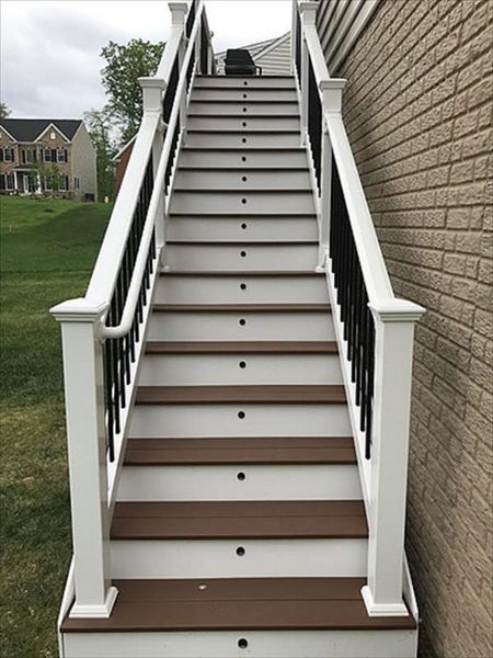 Trex stairs with LED riser lights