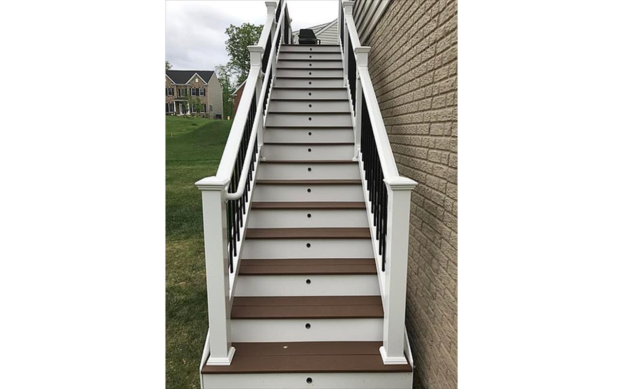 Trex stairs with LED riser lights