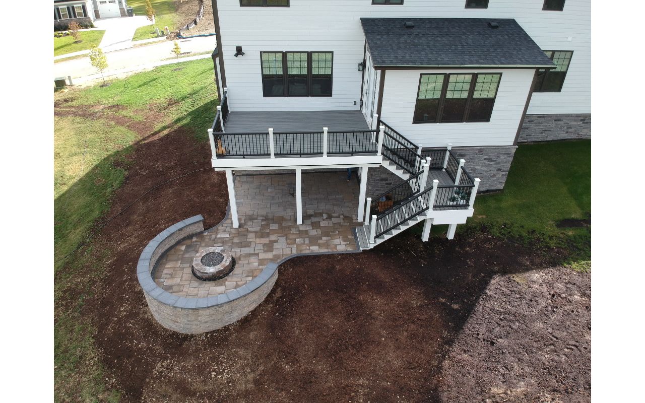 Island Mist decking with RainEscape ceiling for the patio