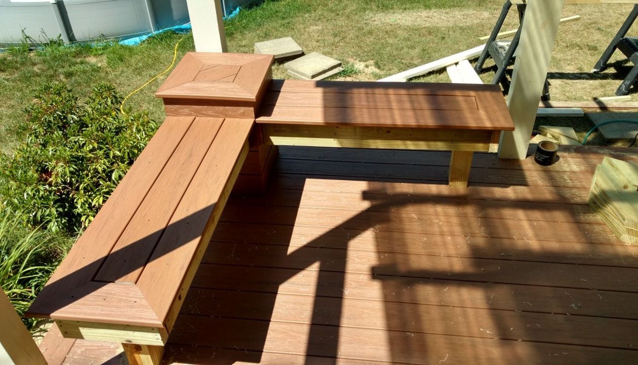 Seats Built with Trex Decking