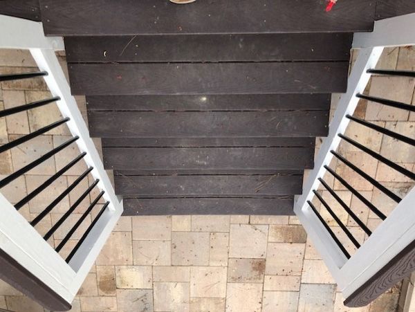 Trex Select Woodland Brown on these stairs is safe for both people & pets