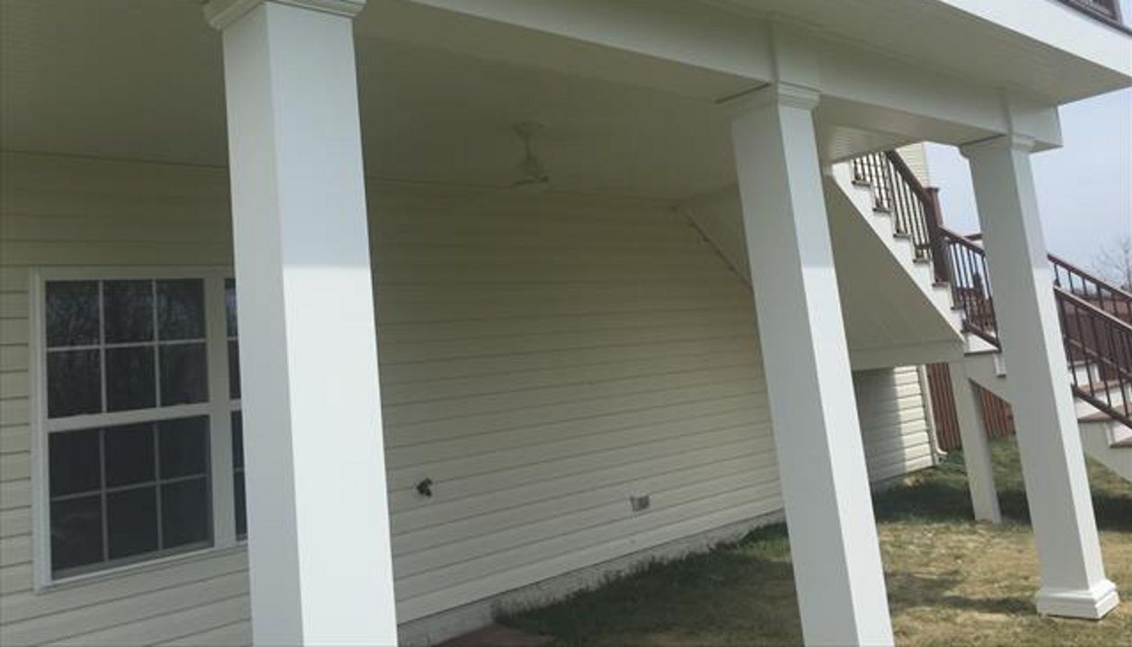 Finished ceiling below Trex Rain Escape