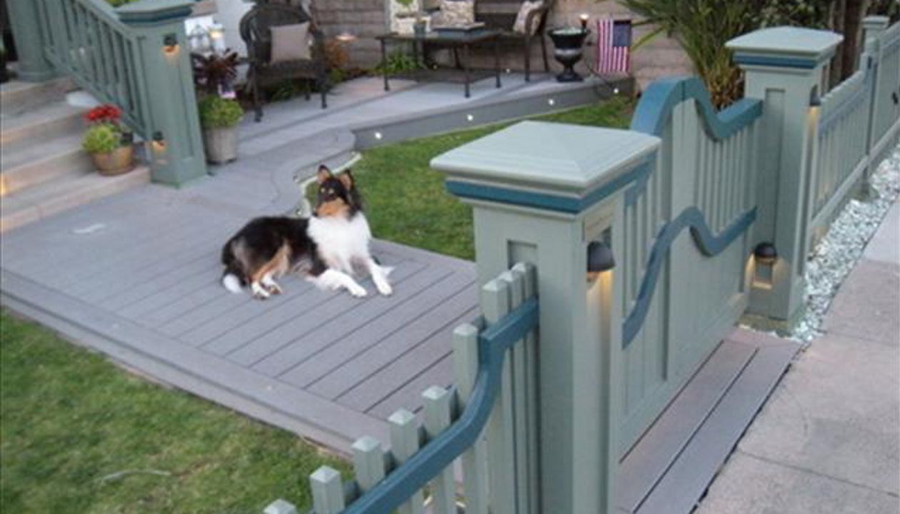 Trex  Winchester Grey deck with custom fence.