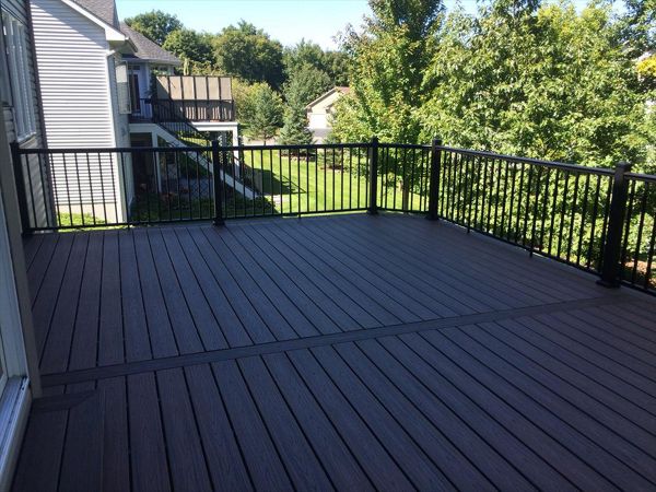 Trex Transcend Spiced Rum Composite Deck with Aluminum railing in Inver Grove Heights