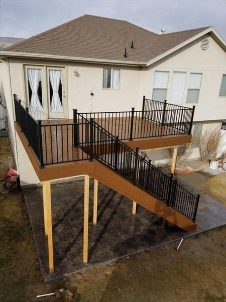 Composite saddle Trex deck 20x16 and matching fascia