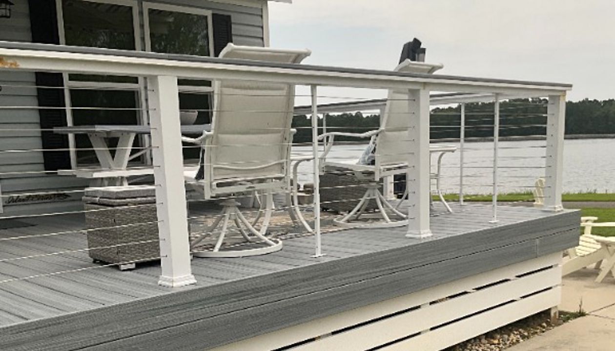 New Trex Foggy Wharf deck with cables