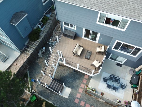 Trex Deck Parker, Co featuring Trex Enhance Toasted Sand with White Universal White Fascia