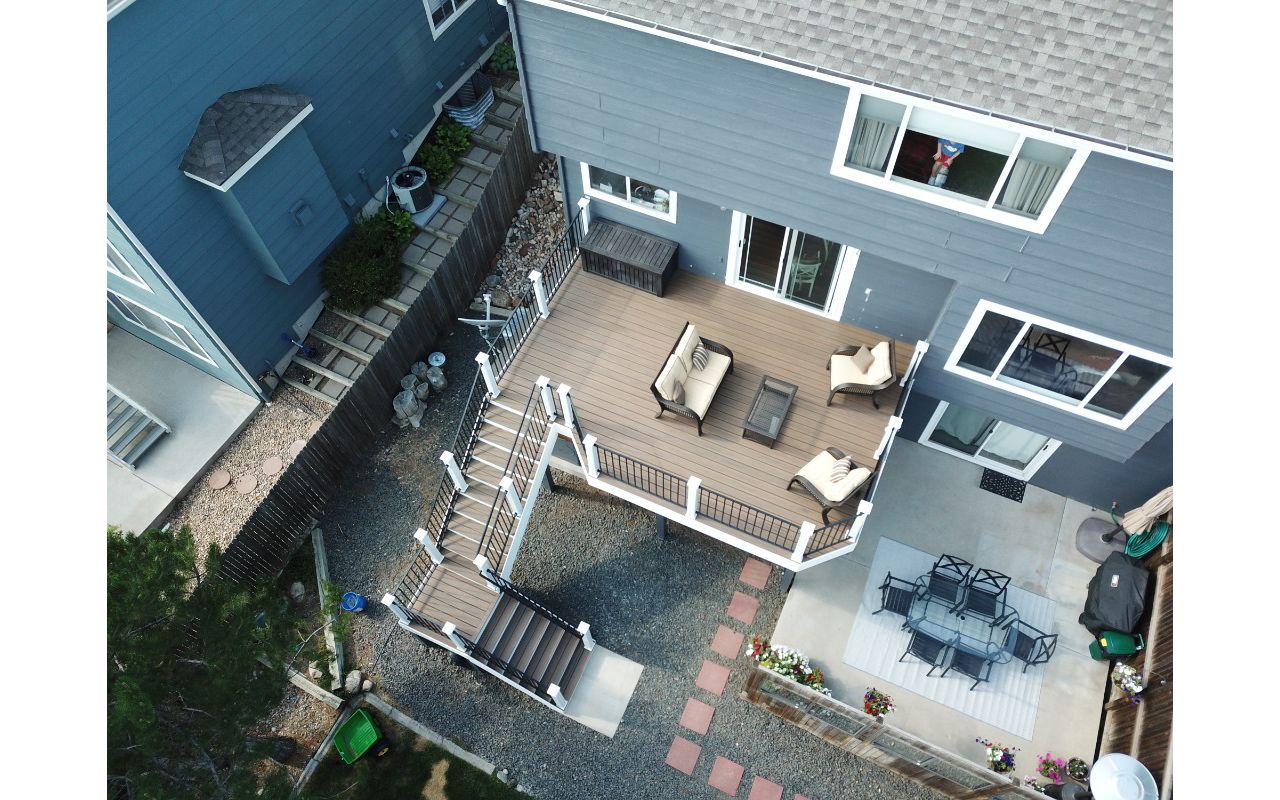 Trex Deck Parker, Co featuring Trex Enhance Toasted Sand with White Universal White Fascia