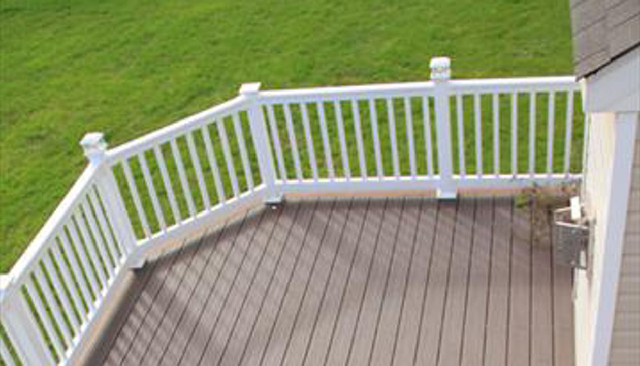 Vintage Lantern decking with PVC Railing