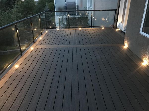 Custom Trex composite deck with lights